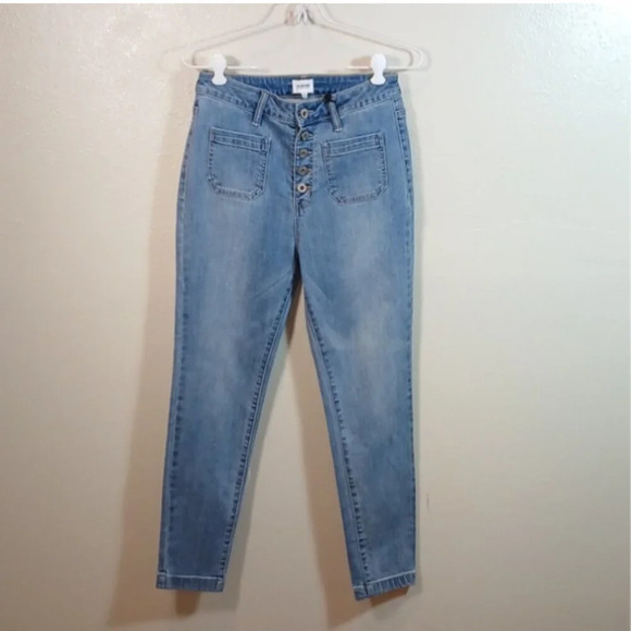 A2 SA Jeans Ankle Skinny LIGHT Wash Denim Button Fly Mid Rise size 7 - Picture 4 of 9
